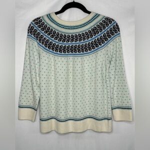 Talbots Fair Isle Sweater Ivory Blue Sz 3Xp